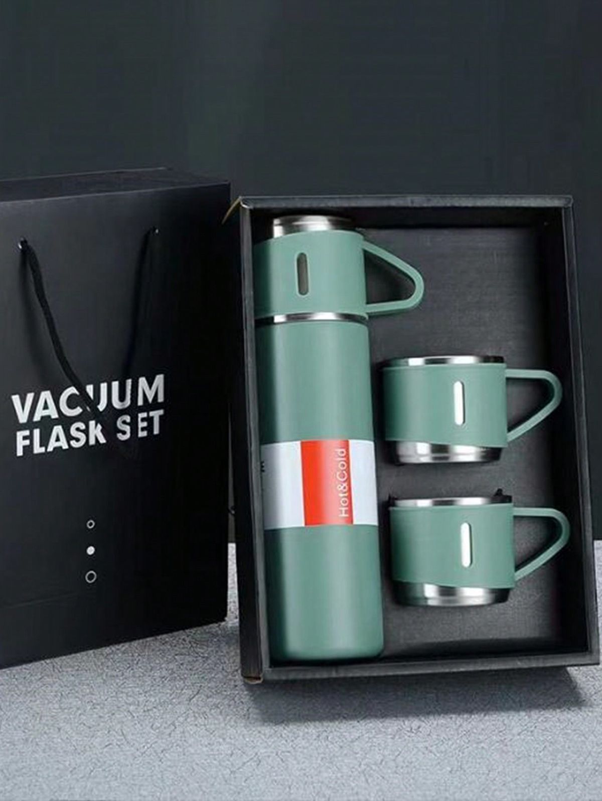 500ml Double Wall Stainless Steel Bottle Set with 2 Cups – Hot & Cold | Assorted Colors | Corporate & Gift