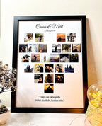 Customized Heart Collage Photo Frame with Names & Date