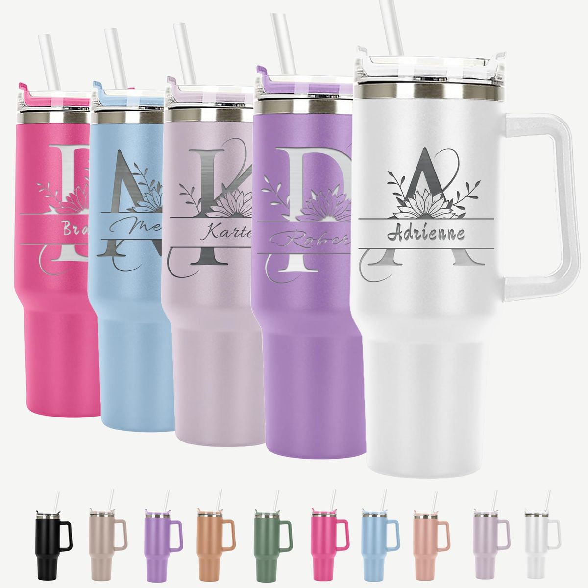 1200ML Custom Name Tumbler – Personalized Stainless Steel Vacuum Insulated Tumbler