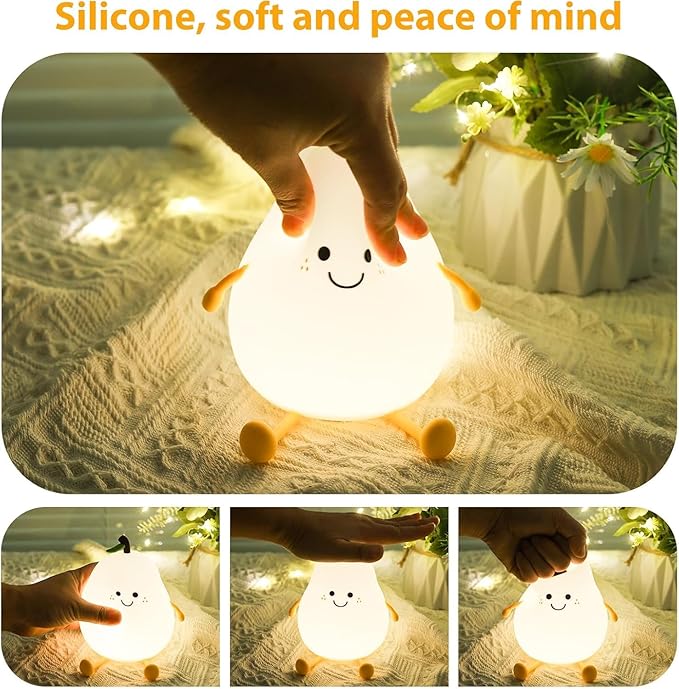 Pear Silicone Night Lamp with 7 Color Modes