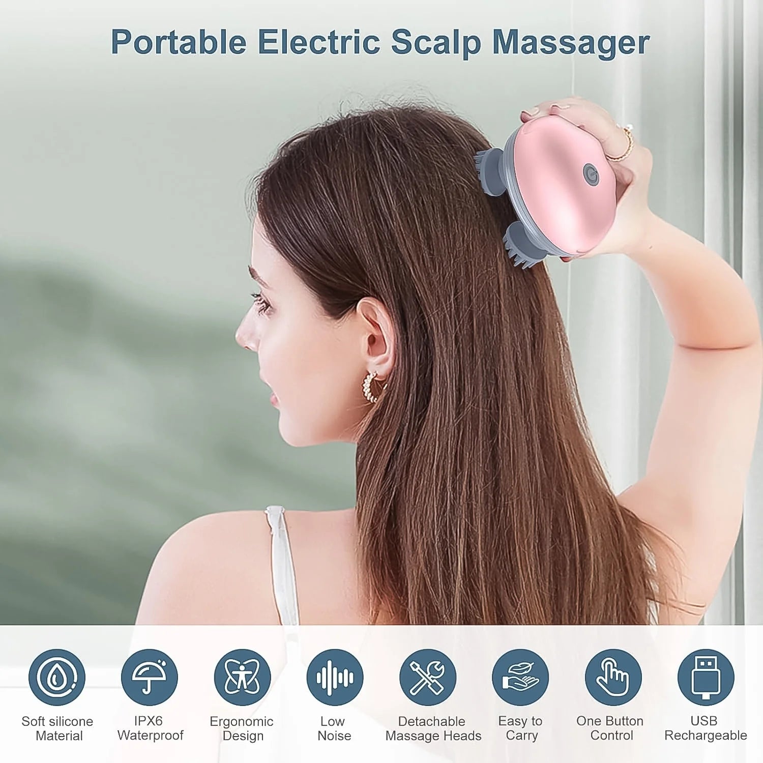 Electric Head Massager | Portable Head Massager for Hair Growth, Muscle Relaxation & Stress Relief| 5 colour's are available