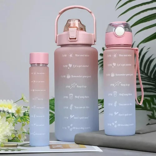 Sporty Motivational Water Bottles Set Of 3