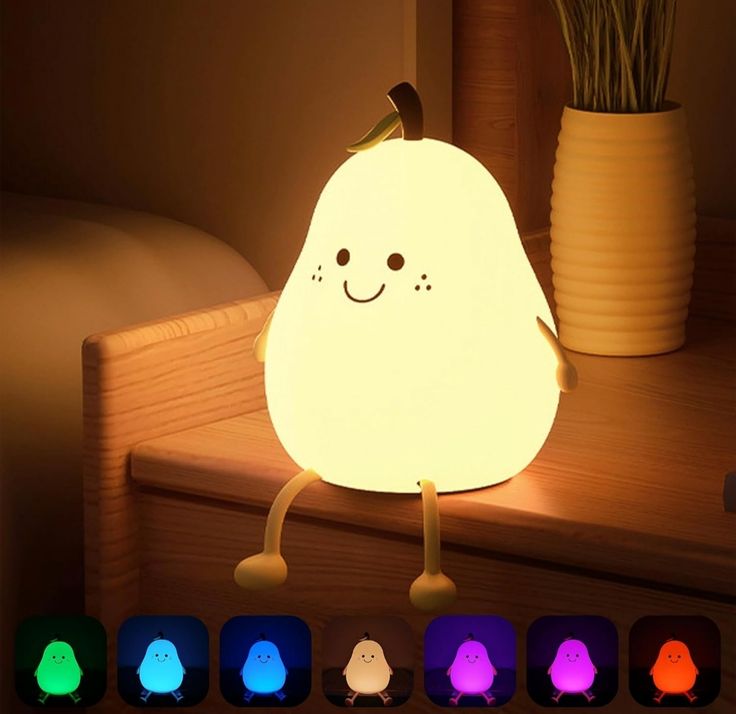 Pear Silicone Night Lamp with 7 Color Modes