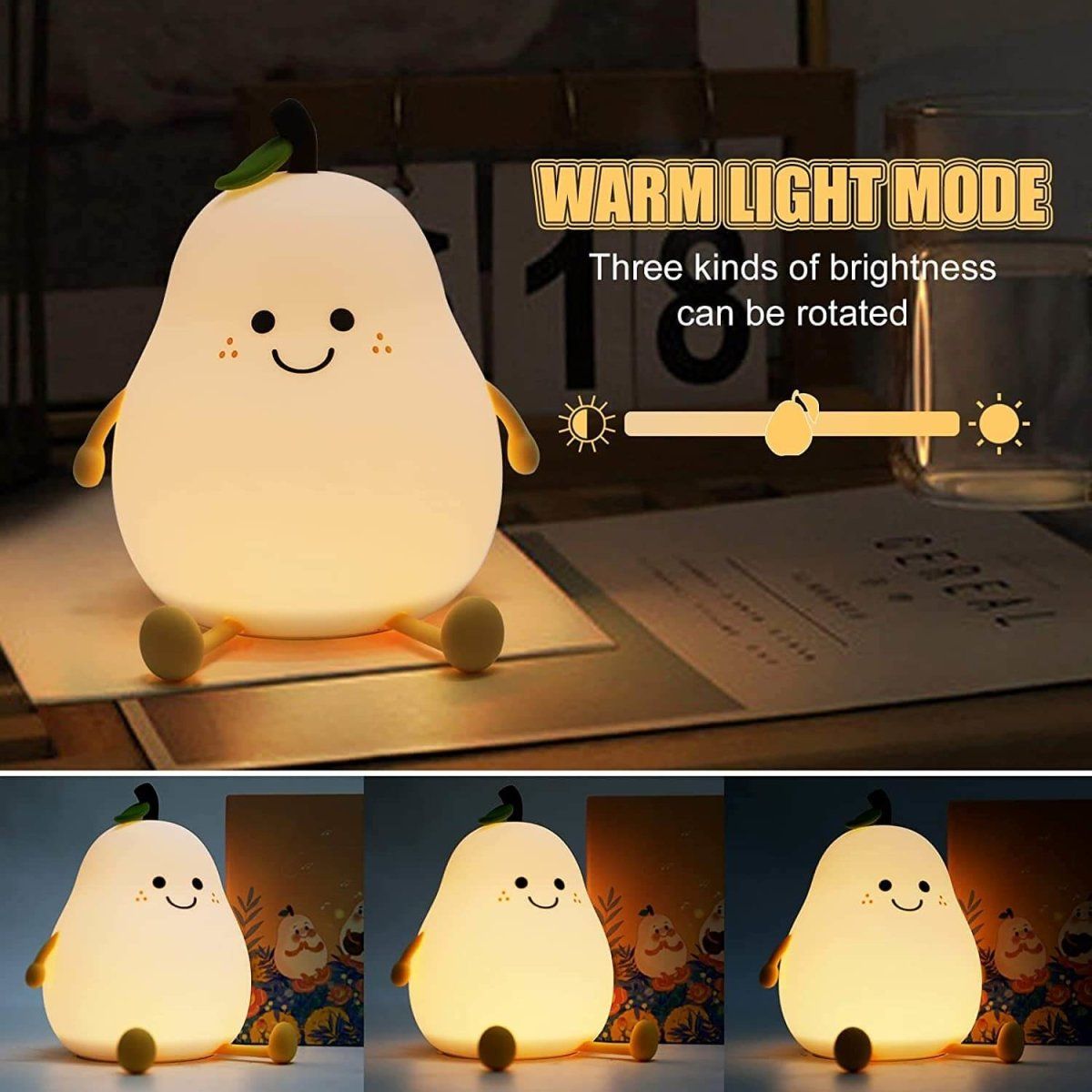 Pear Silicone Night Lamp with 7 Color Modes